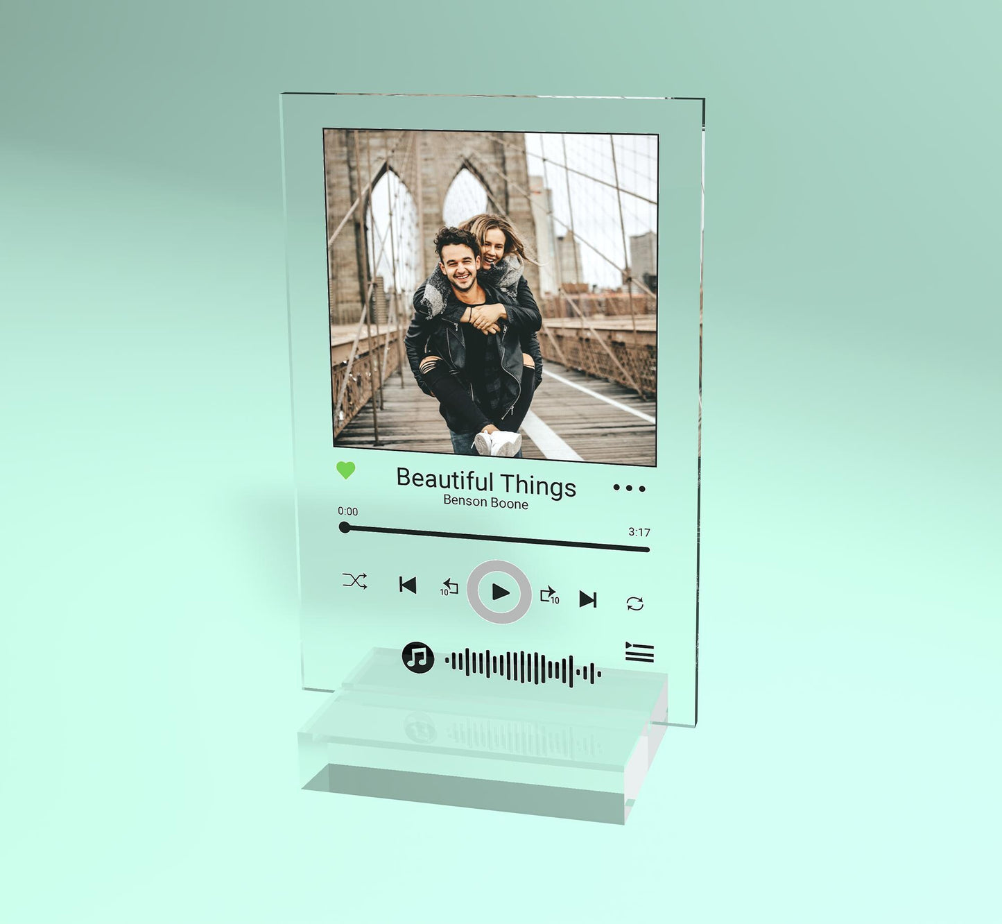 Personalised Music Plaque - Acrylic Plaque Song Code Last Minute Gift Couple Photo Gift Best Friend Gift Song Plaque