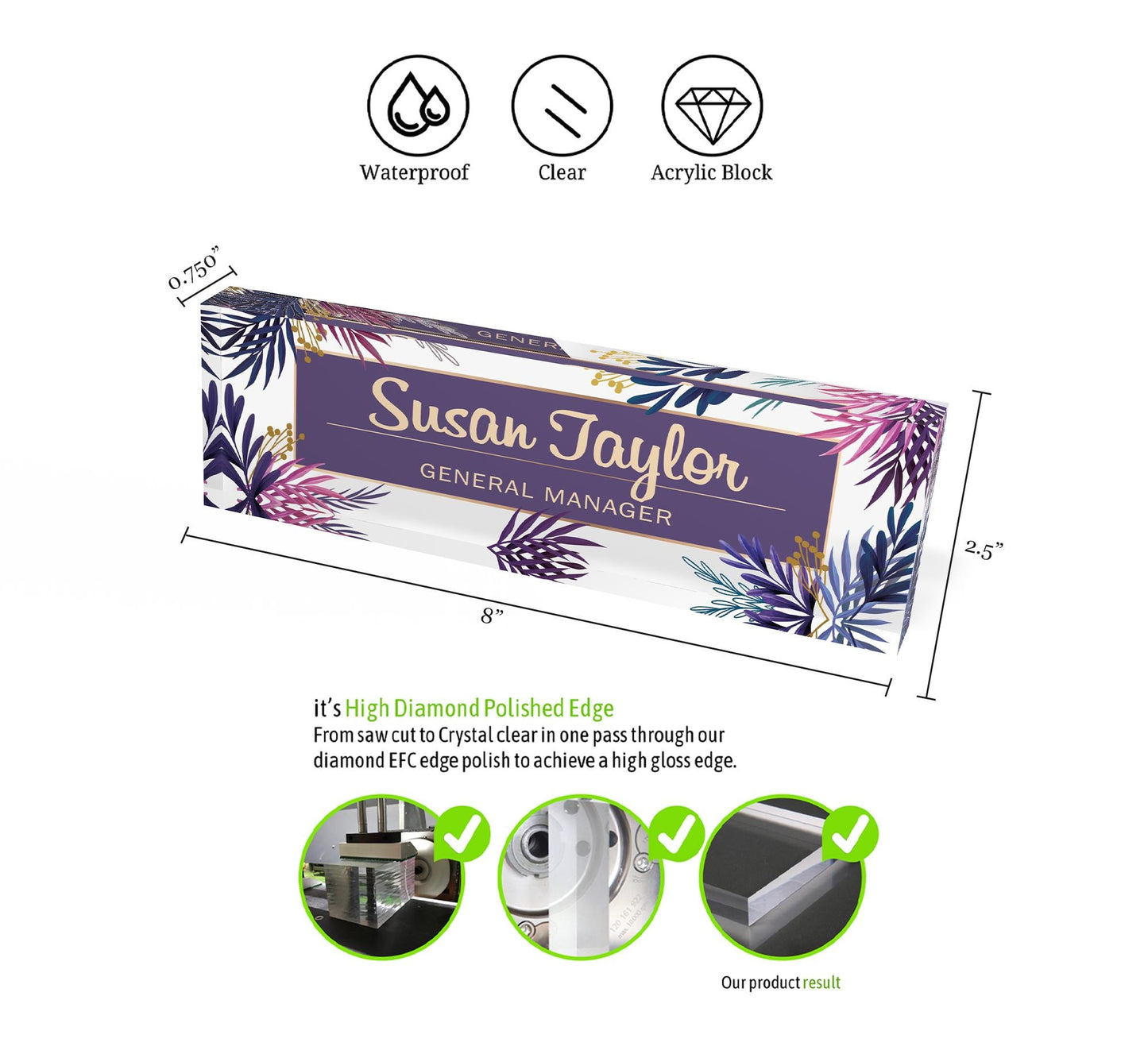 Personalized Desk Name Plate For Office Desk Abstract Design On Acrylic Glass Cute Work Promotion Christmas Customized Gifts Office Decor
