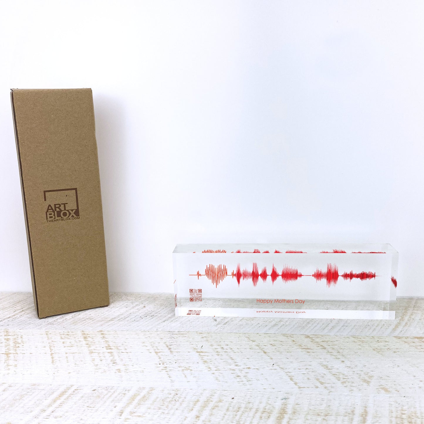 Mothers Day Sound Wave Art - Custom Soundwave of your Personal Voice or Song Printed on Acrylic Glass Block