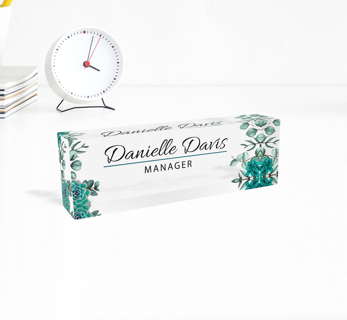 ARTBLOX | Custom Name Plate for Desk, Office Decor, Teacher Desk Name Plate, Teacher Gift, School Counselor Gift, Gift for Women