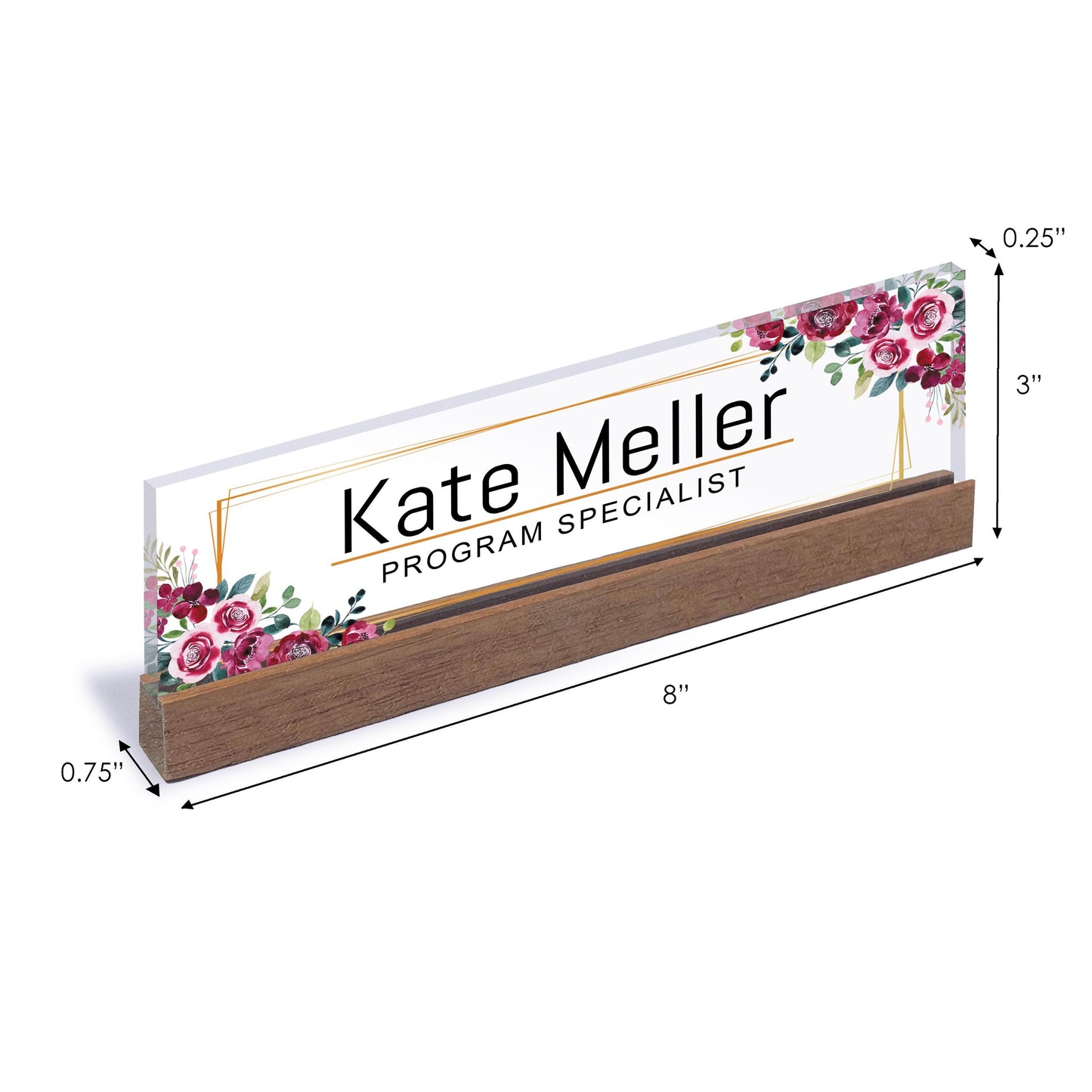 Personalized Name Plate for Desk | Clear Acrylic Desk Plaque | Custom Office Decor | Personalized Gift