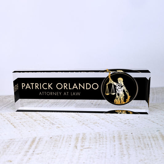 Personalized Desk Name Plate For Office Desk Lawyer Design On Acrylic Glass Cute Work Promotion Christmas Customized Gifts Office Decor