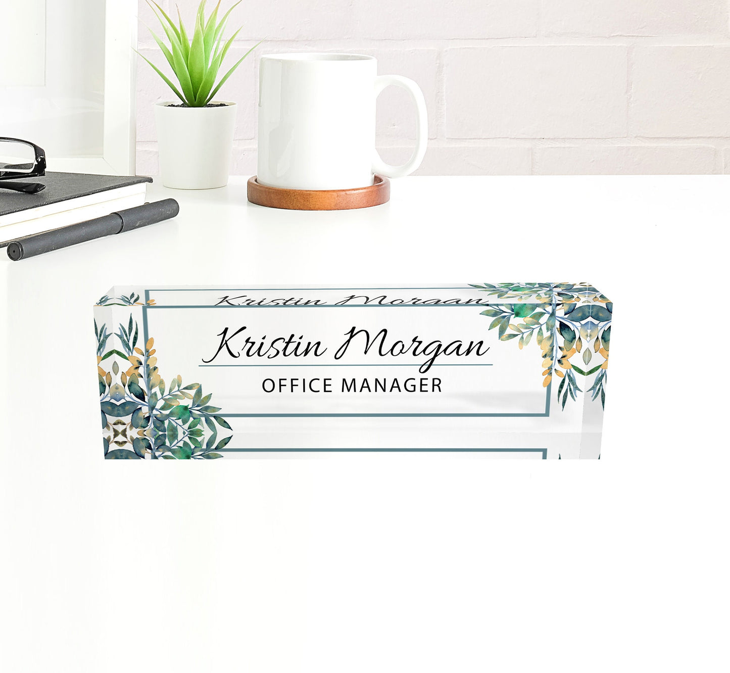 ARTBLOX | Custom Name Plate for Desk | Office Décor | Desk Nameplate | Personalized Gift | Acrylic Plaque | Gift for Women | Gift for Lady