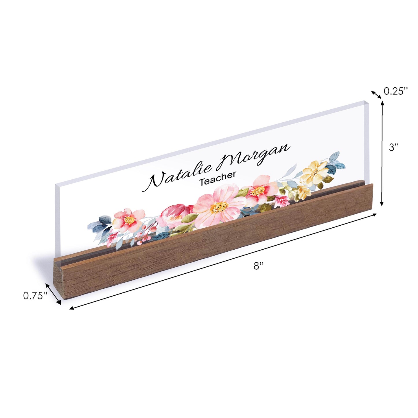 Personalized Luxury Desk Name Plate | Wooden Desk Nameplate with Pen and Cardholder, Custom Desk Name Plate, Office Sign, Desk Sign