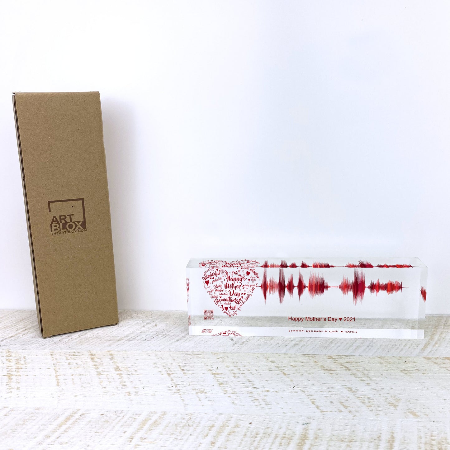 Artblox Soundwave Art With Scannable Qr Code Any Video Voice Recording Baby Heartbeat Or Song Spotify Plaque Christmas Personalized Gifts