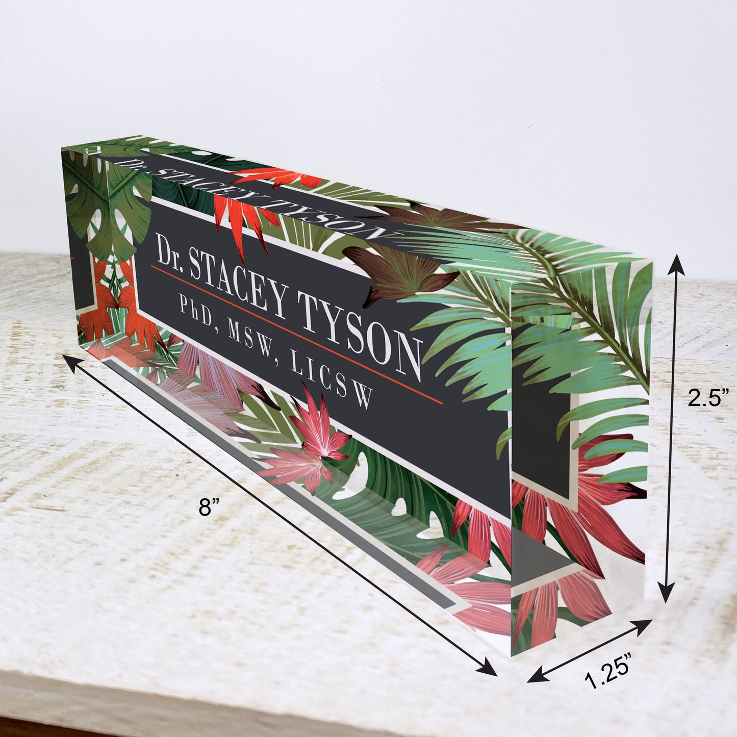 Personalized Desk Name Plate For Office Desk Printed On Acrylic Glass Cute Work Promotion Christmas Customized Gifts Office Decor