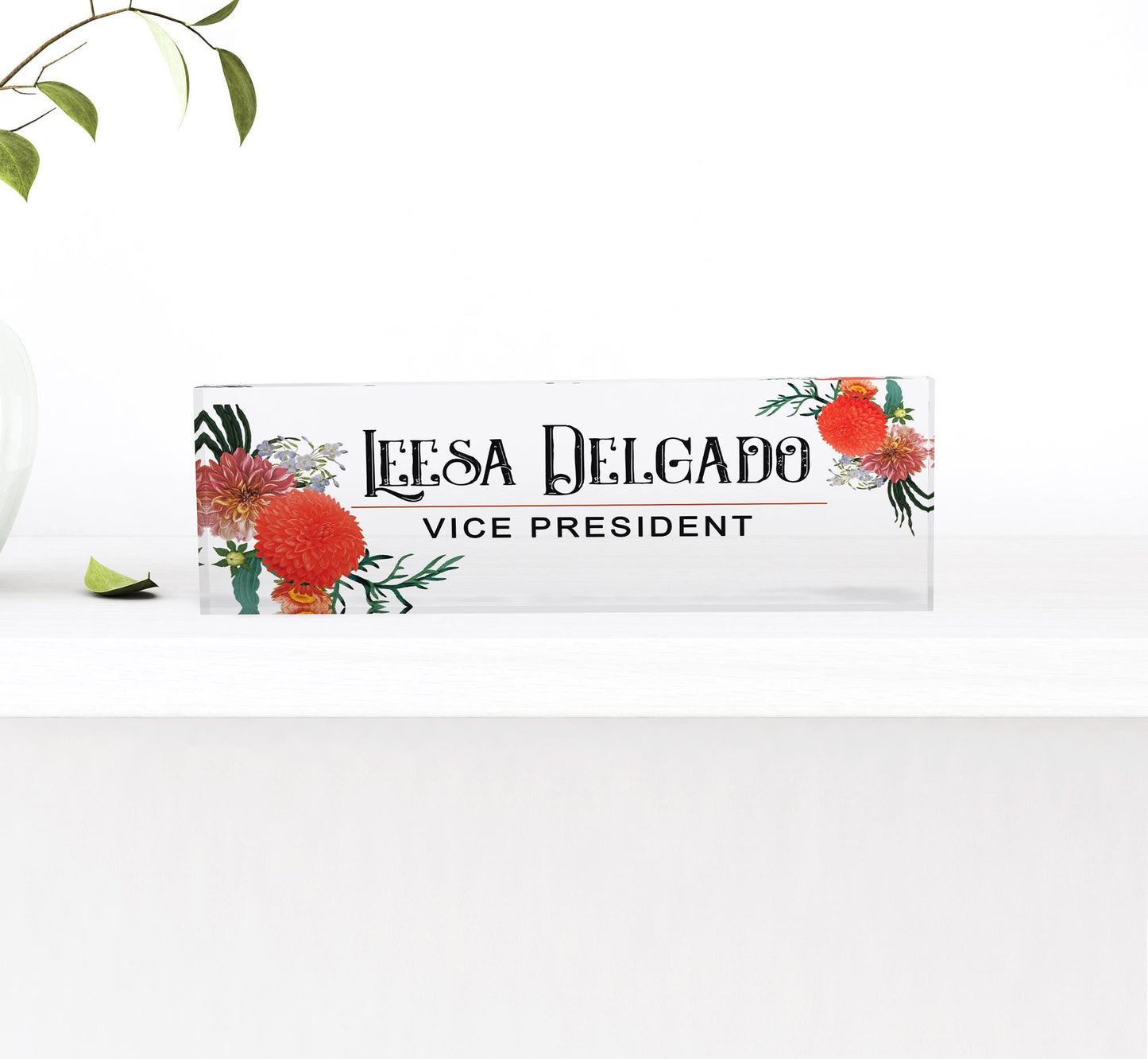 Name Plate for Desk, Acrylic Name Plaque, Personalized Sign with Name and Job Title, Promotion Gift, Coworkers Gifts 0.750" Thick