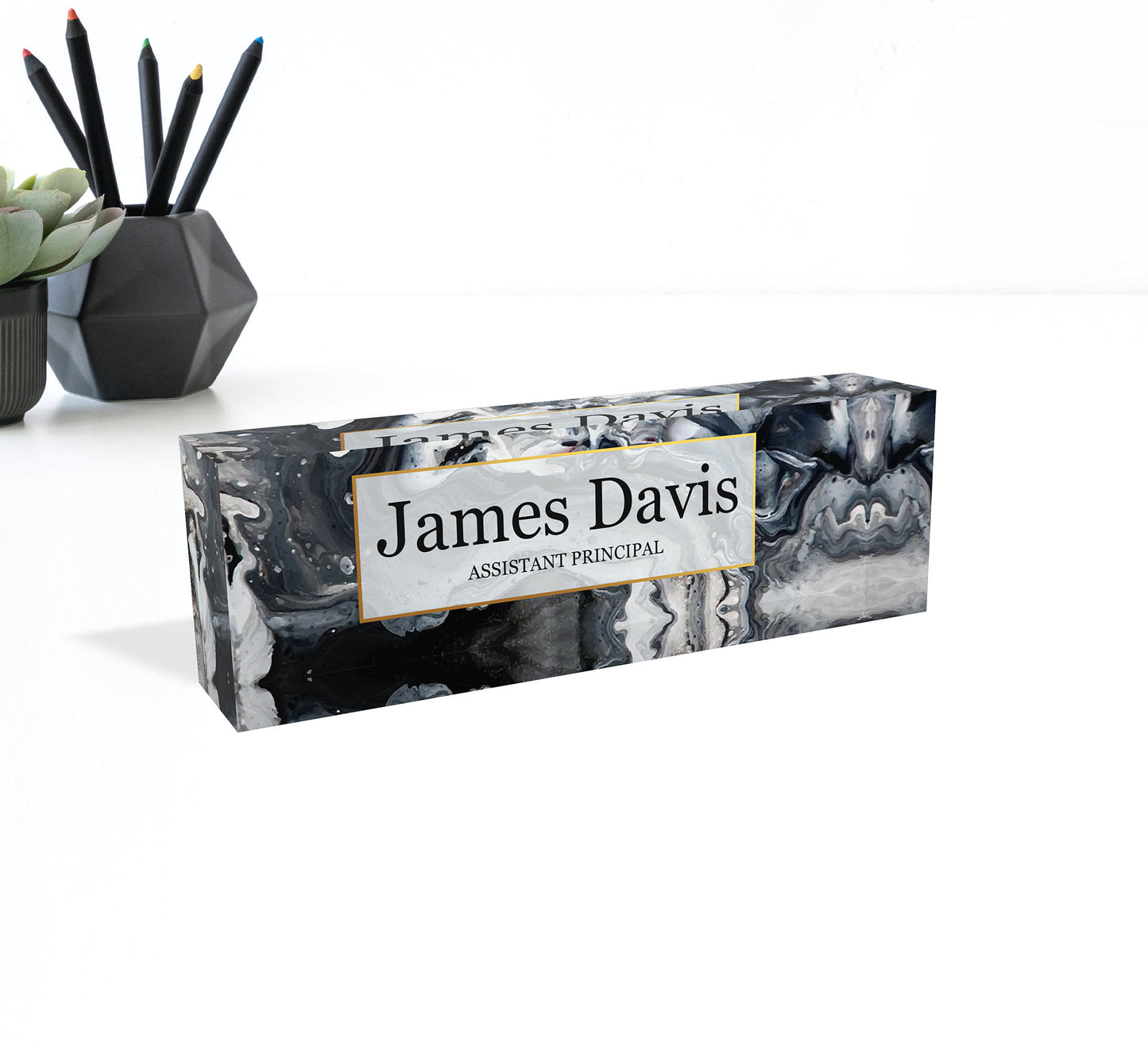Personalized Acrylic Name Plate Desk Sign Plaque Customized Acrylic Plate Gift for Teacher Co-workers