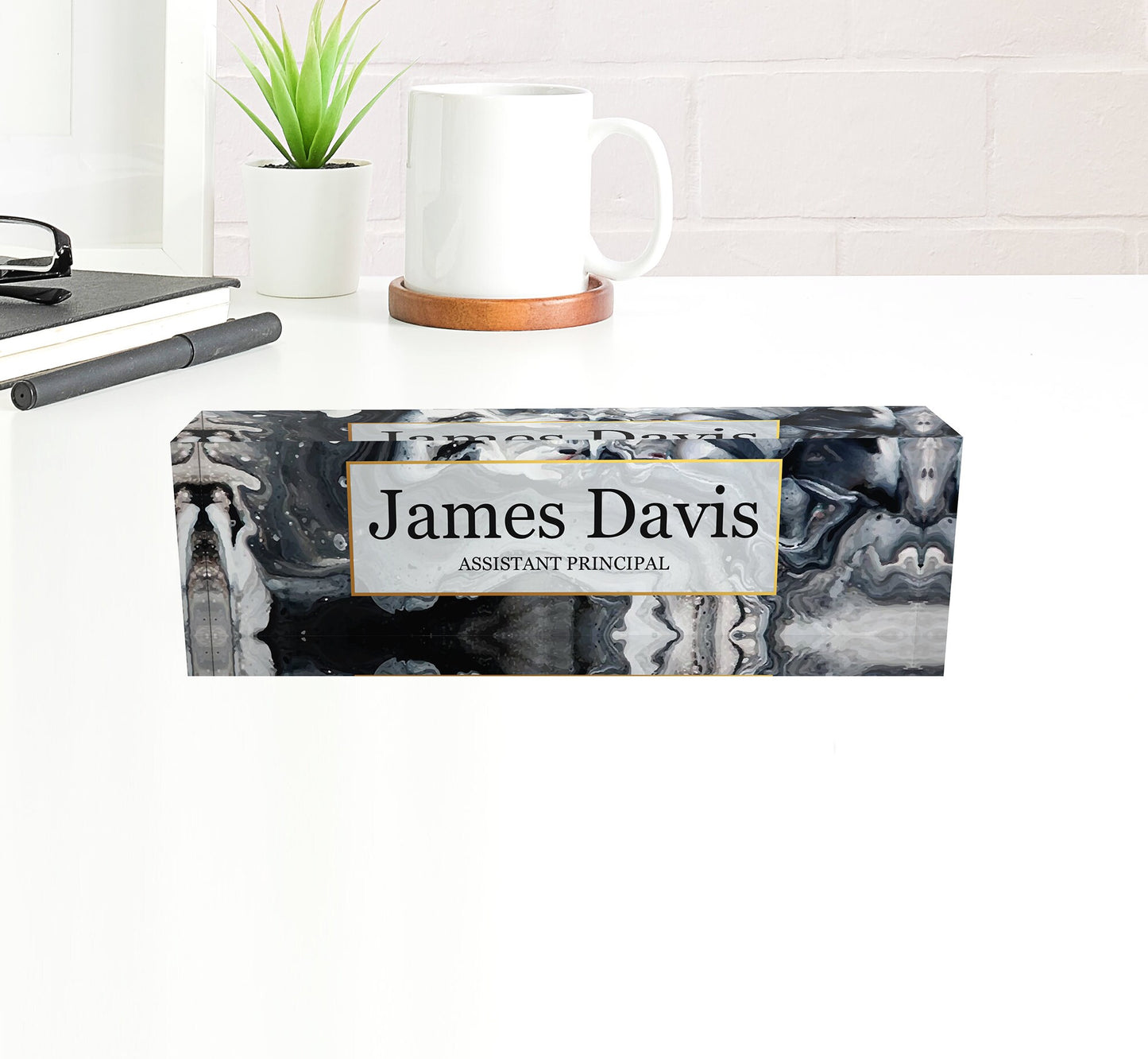 Personalized Acrylic Name Plate Desk Sign Plaque Customized Acrylic Plate Gift for Teacher Co-workers