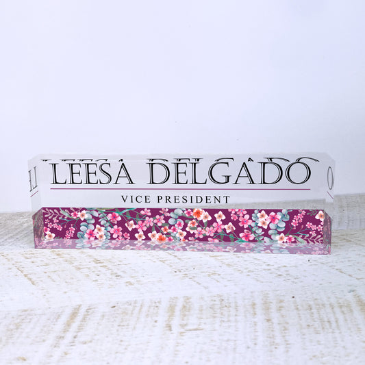 Personalized Desk Name Plate For Office Desk Printed On Acrylic Glass Cute Work Promotion Christmas Customized Gifts Office Decor
