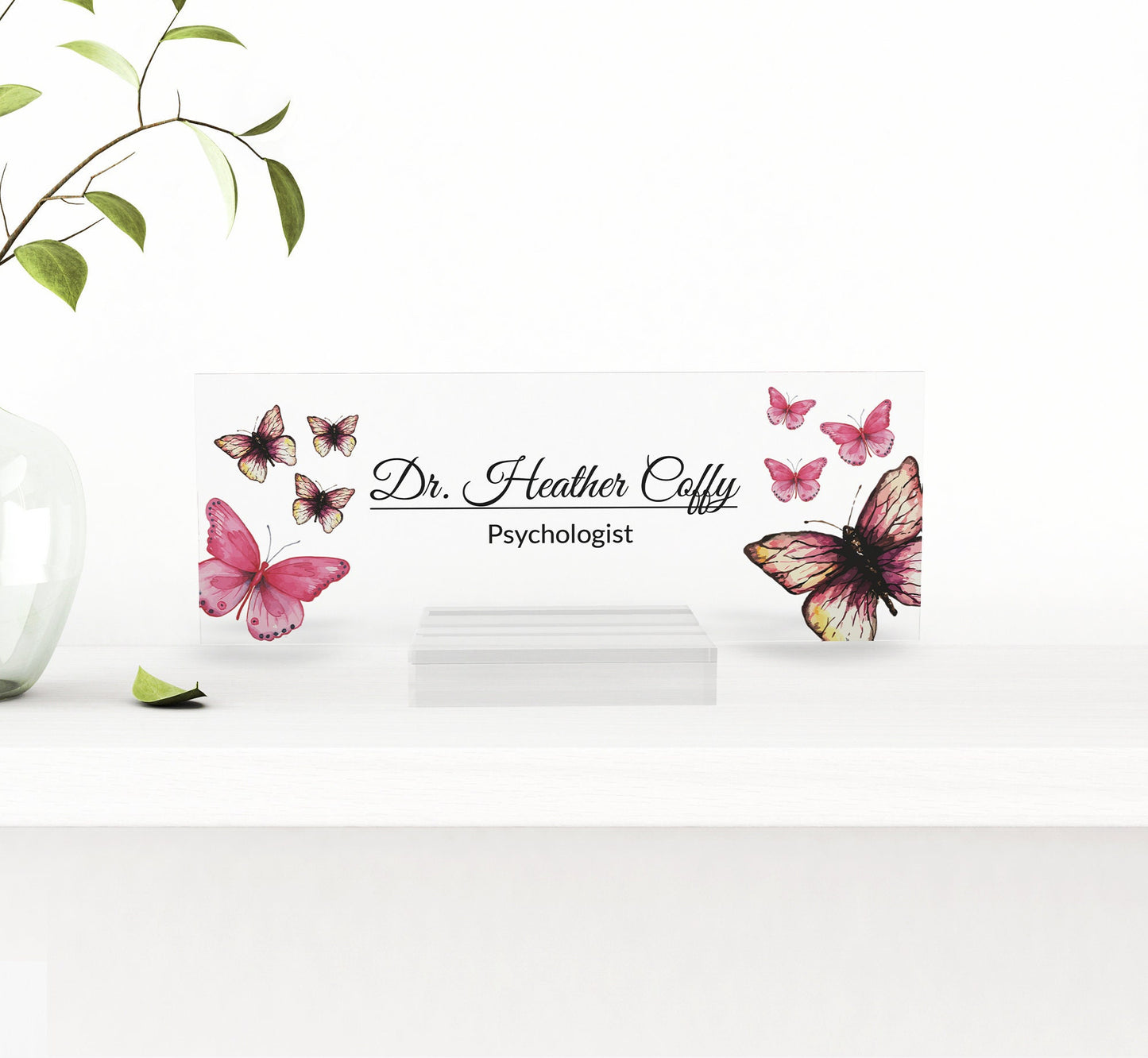 Desk name plate for teacher, principal, executive, custom company office gifts, personalized wooden sign for classroom or office personnel