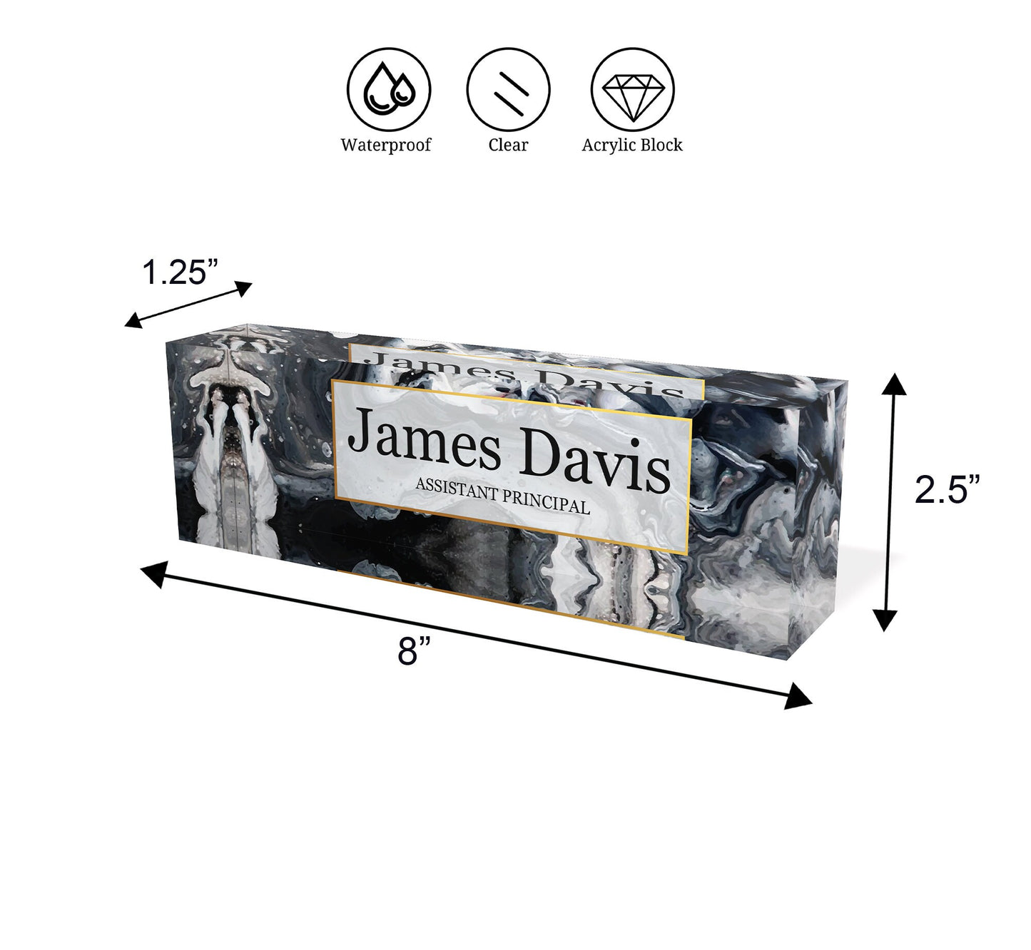 Personalized Acrylic Name Plate Desk Sign Plaque Customized Acrylic Plate Gift for Teacher Co-workers