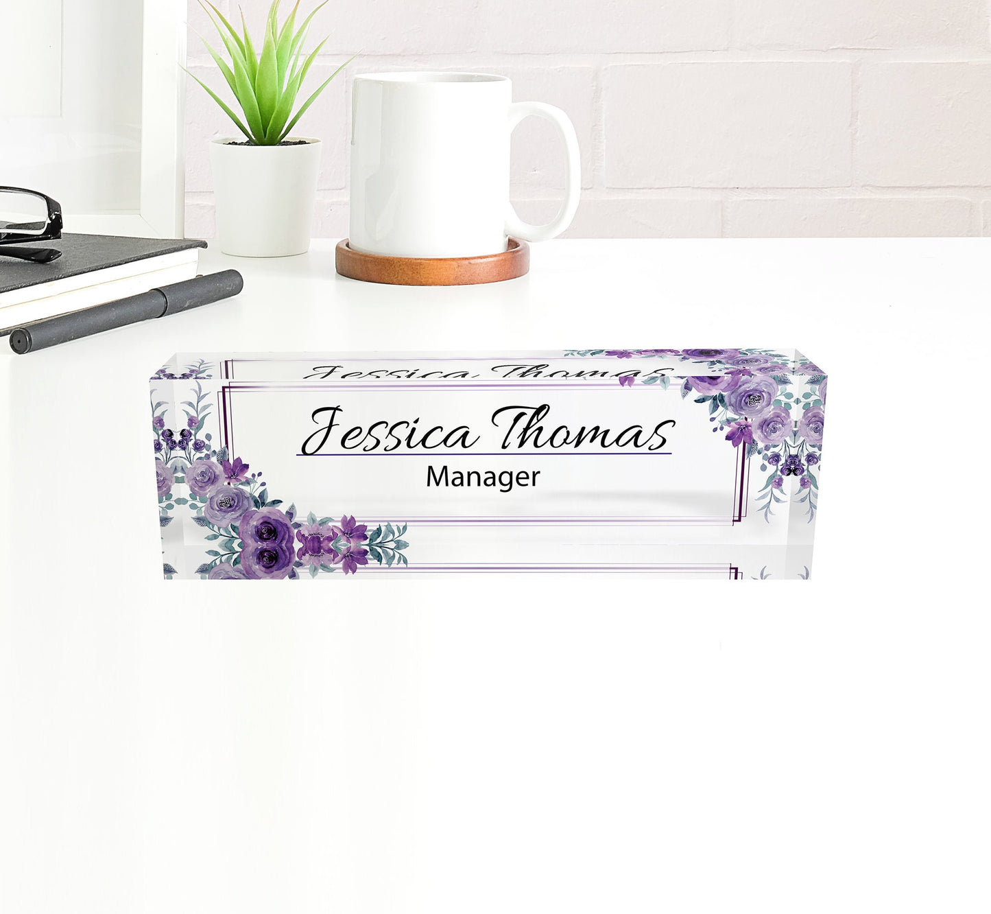 Executive Personalized desk name plate, custom engraved desk sign, plaque, office sign 2.5"x8".