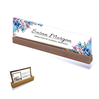 Custom Desk Name Plaque | Floral Desk Name Plate | Custom Name Sign | Office Decor | Back to School Gifts | Gift For Student Worker Teacher
