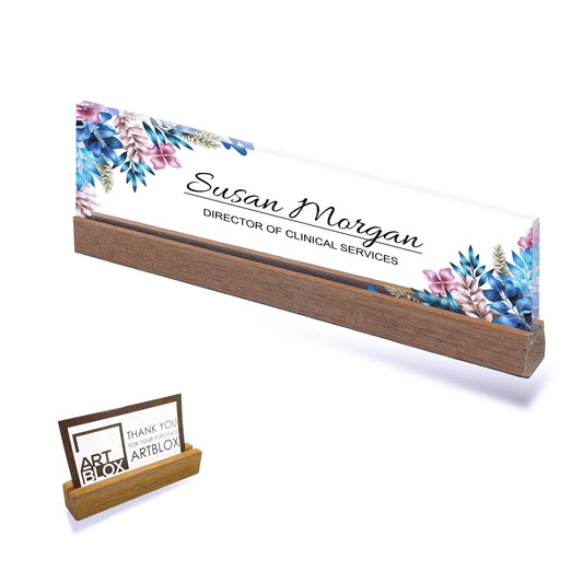 Custom Desk Name Plaque | Floral Desk Name Plate | Custom Name Sign | Office Decor | Back to School Gifts | Gift For Student Worker Teacher