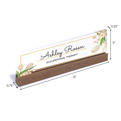 Personalized Name Plate for Desk | Design On Clear Acrylic Glass | Custom Office Decor Nameplate Sign | Personalized Gift