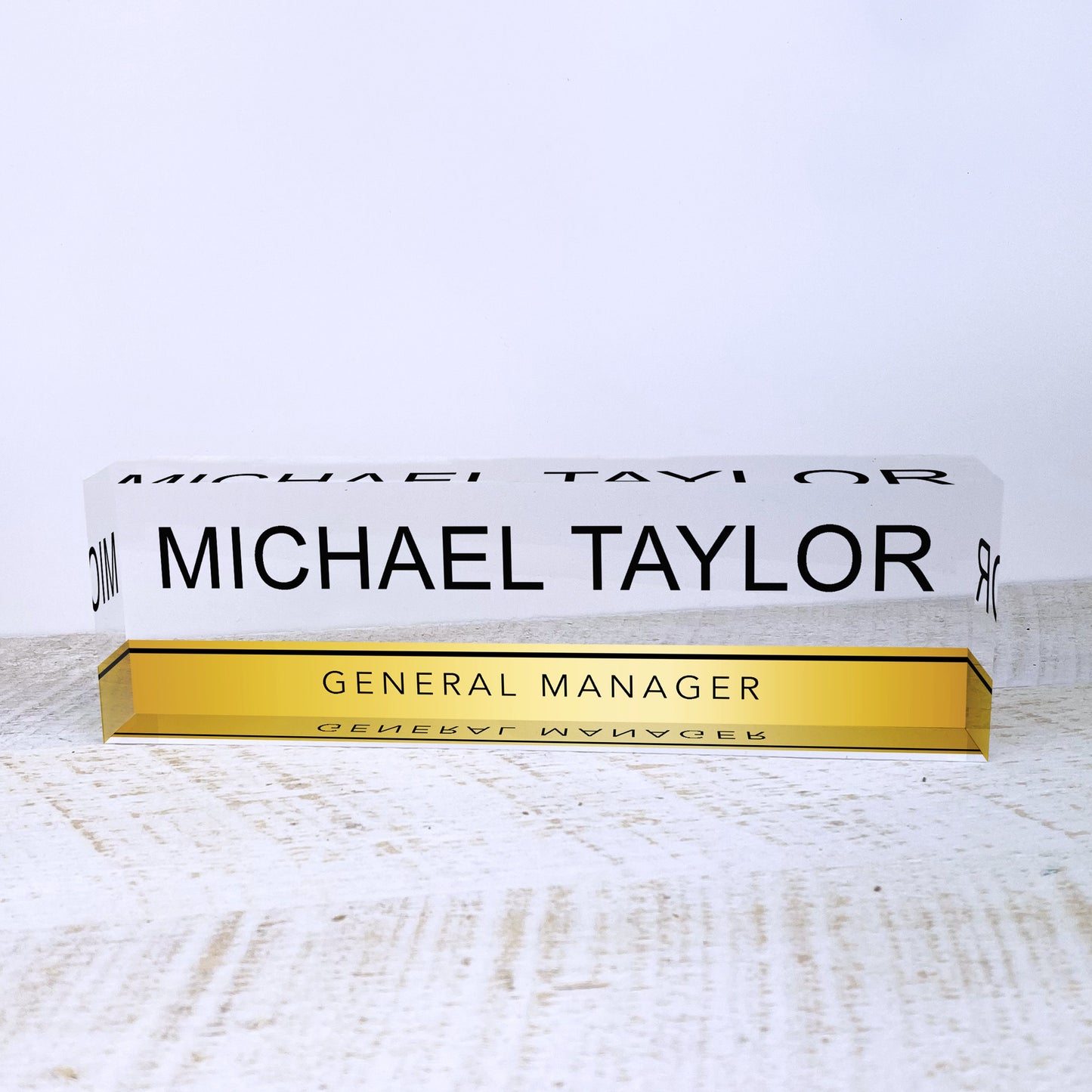 Personalized Desk Name Plate For Office Desk Gold Stripe Design On Acrylic Glass Cute Work Promotion Christmas Customized Gifts Office Decor