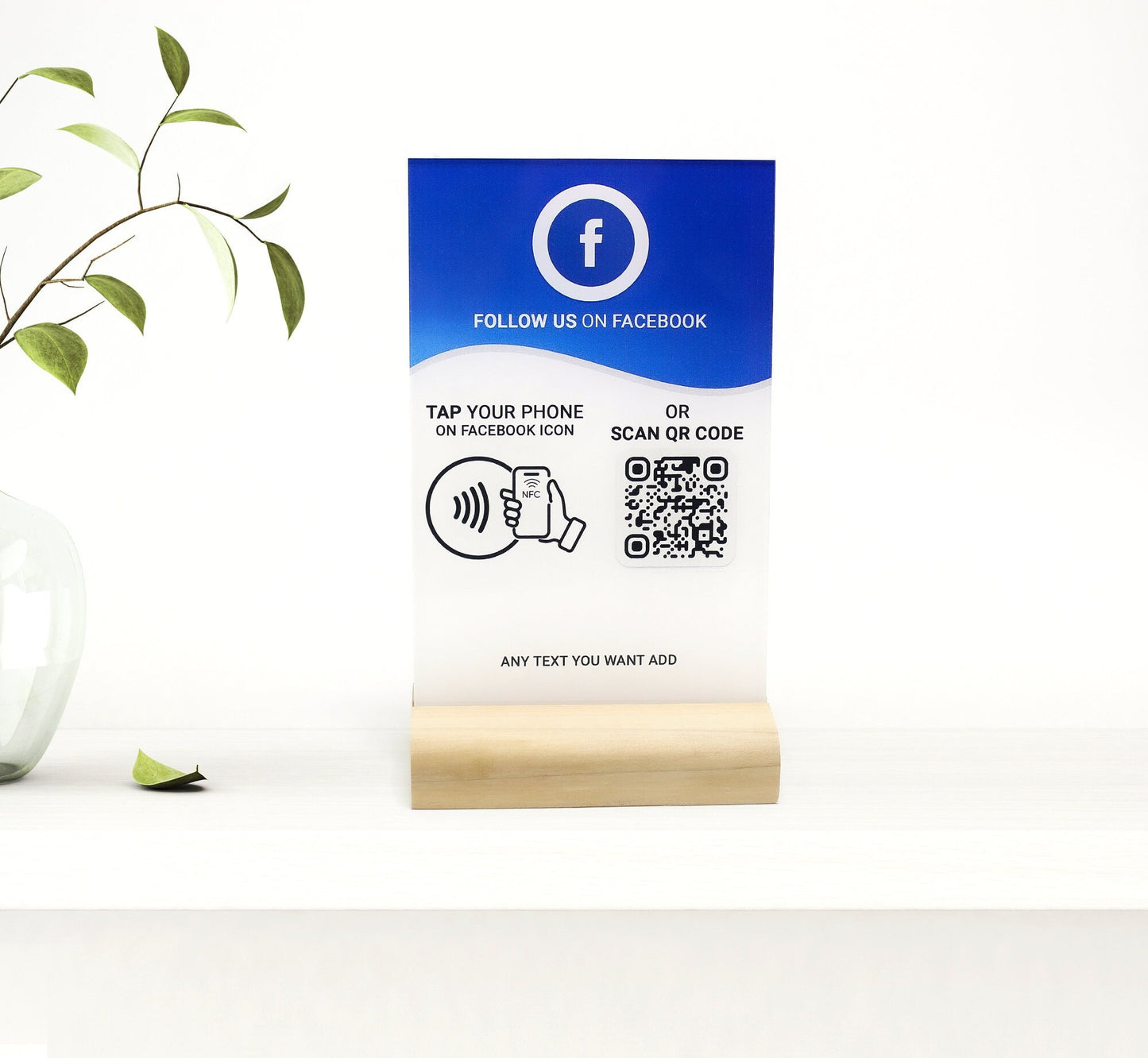 NFC connected network plate - personalized Sign