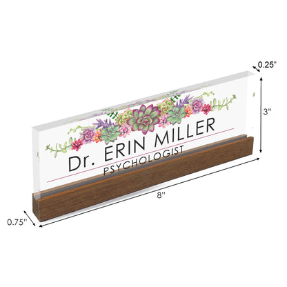 Personalized Floral Name Plate / Custom Floral Desk