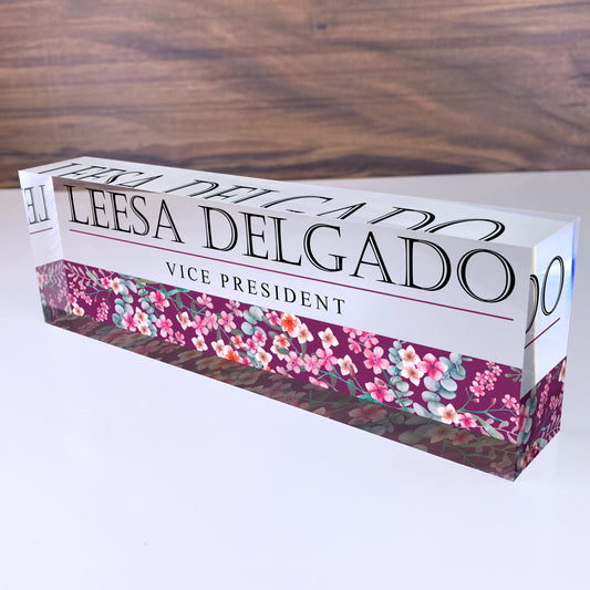 Personalized Desk Name Plate For Office Desk Printed On Acrylic Glass Cute Work Promotion Christmas Customized Gifts Office Decor