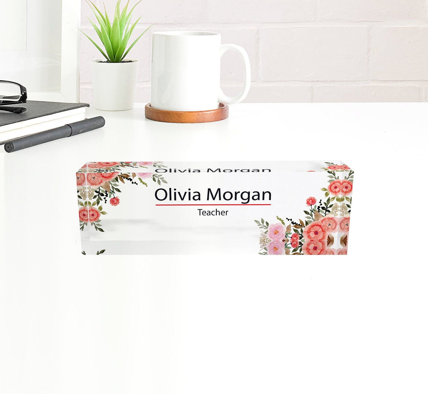 ARTBLOX | Teacher Desk Name Plate, Name Plate for Desk Gift For Teacher, Personalized Teacher Gifts, Teacher Sign, Teacher Gift For Women