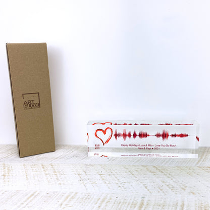Artblox Soundwave Art With Scannable Qr Code Any Video Voice Recording Baby Heartbeat Or Song Spotify Plaque Christmas Personalized Gifts