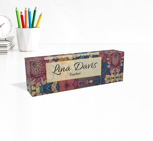 Artblox - Personalized acrylic name plate for desk, custom office name sign, graduation gift, office decor, teacher gift