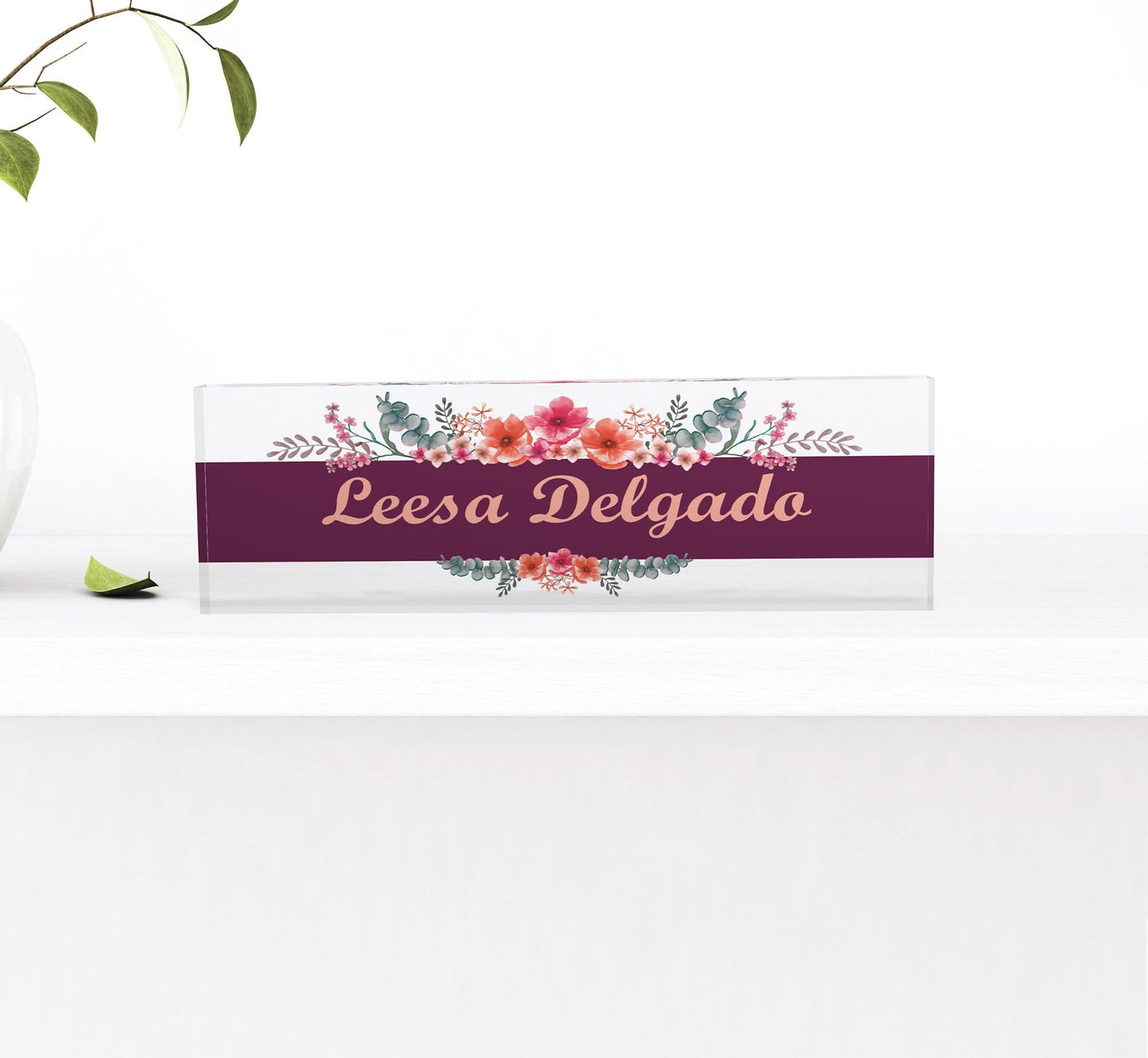 Personalized Acrylic Name Block - Custom Minimal Executive Desk CEO Sign New Job Office Decor Graduate Promotion