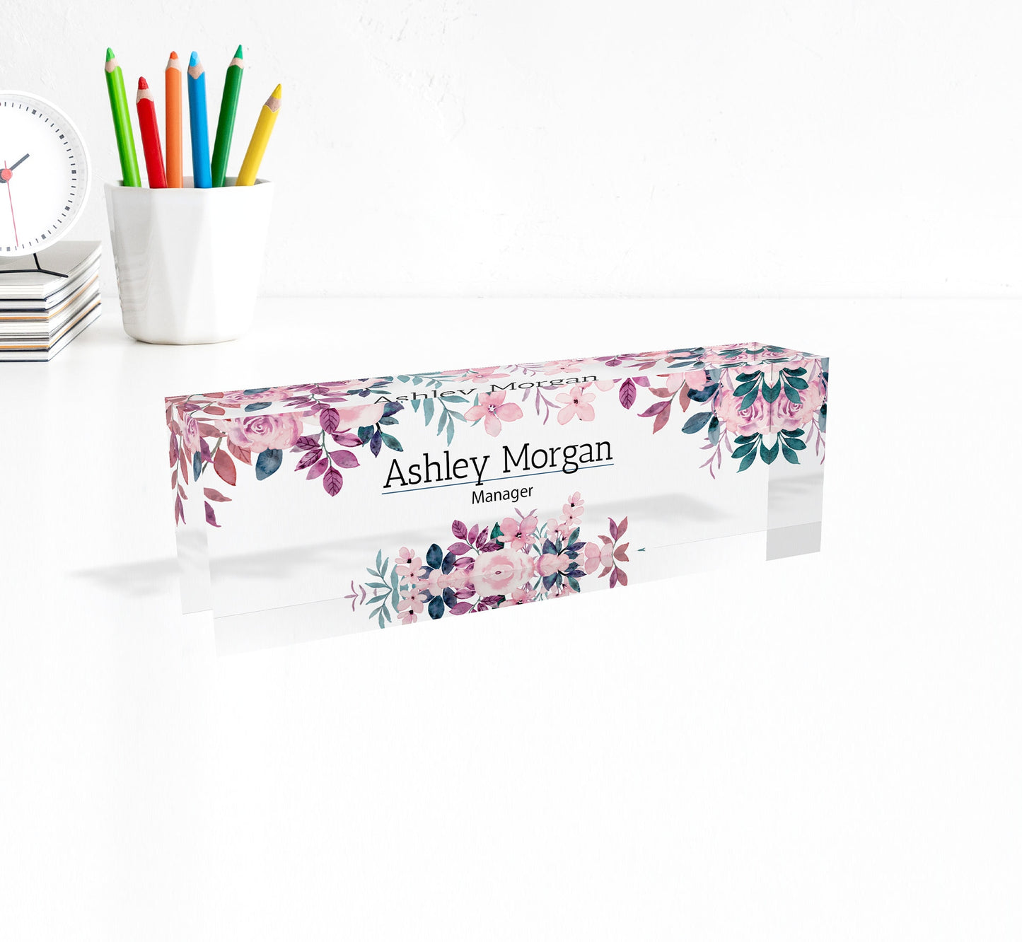 ARTBLOX | Custom Name Plates for Desk, Ideal Office Decoration for Men and Women, Clear Acrylic Desk Name Plate
