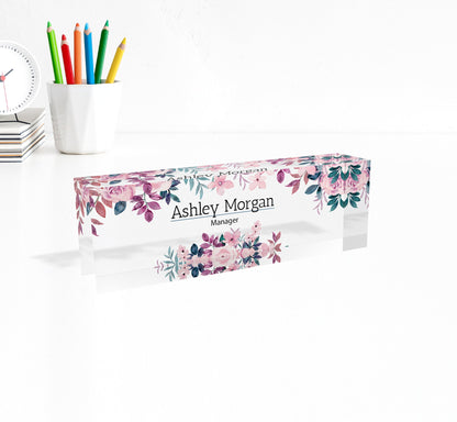 ARTBLOX | Custom Name Plates for Desk, Ideal Office Decoration for Men and Women, Clear Acrylic Desk Name Plate