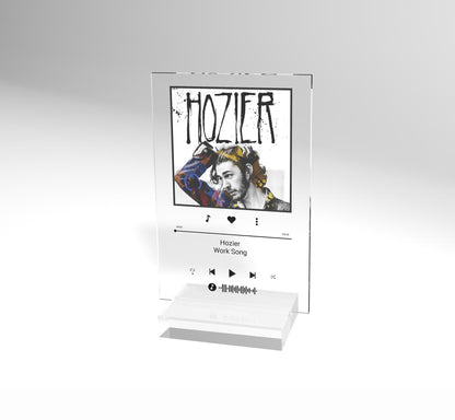Personalized Acrylic Song Plaque, free Keychain, Music Playlist Plaque Gift, Custom Photo Print Glass, Gifts for him and her, Wedding Couple