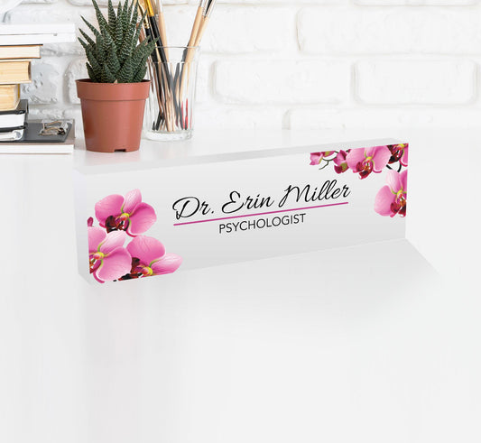 Personalized Nameplate, Office Name Plate, Promotion Gift for CEO, Gift New Office, Gift New Office, Phd Gift, Office Desk Decor - White