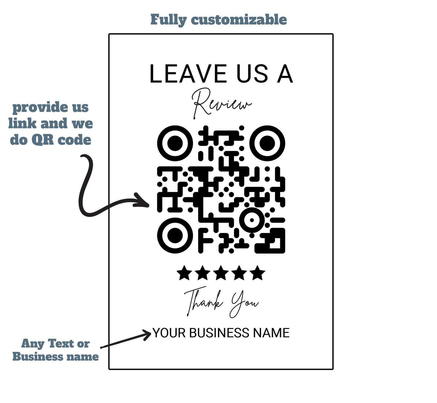 QR Code Display Sign, Business Review, QR code Sign