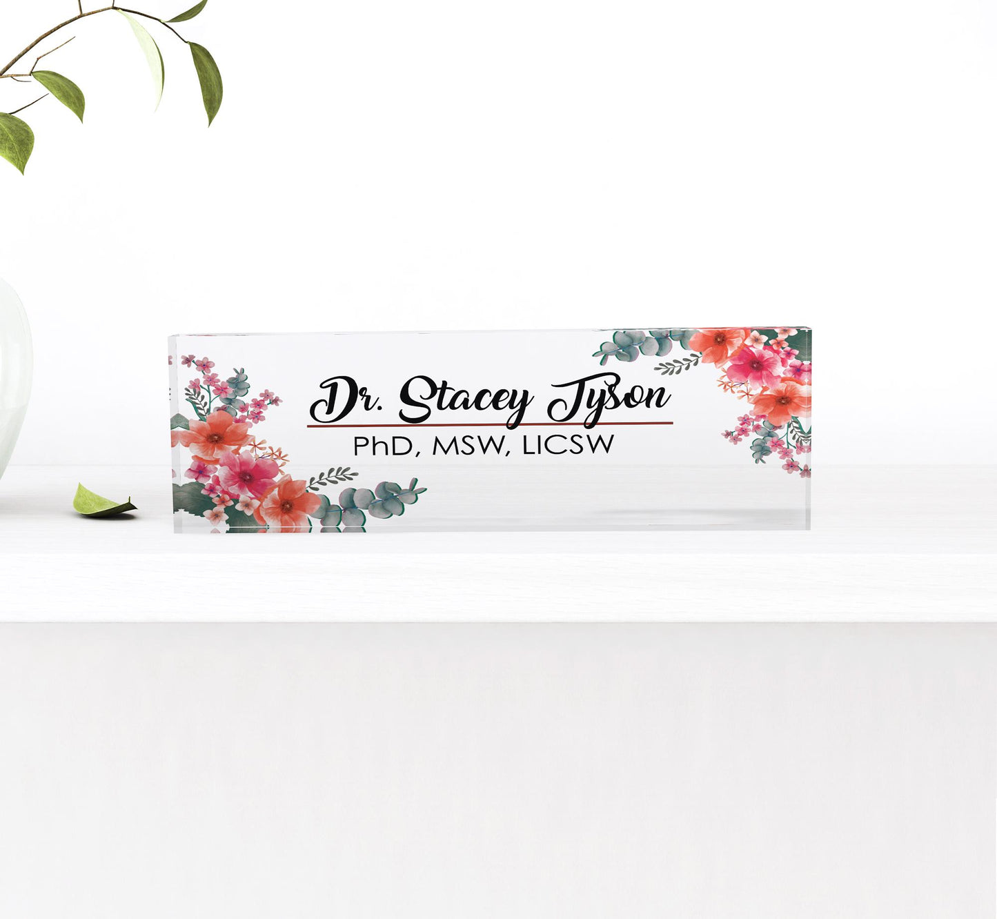 Custom Acrylic Name Plate, Office Name Plate, Personalized Name Plate, New Job Gift, CoWorker Gift, Custom Office Desk Decor, Phd Gift
