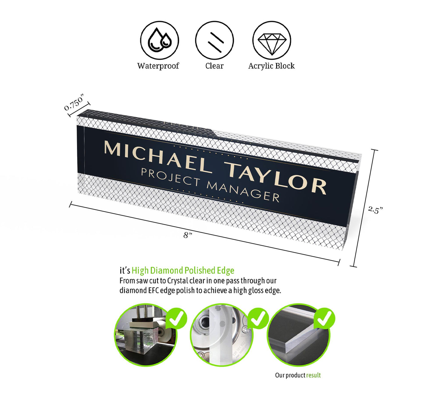 Desk Plaque,Personalized Acrylic Name Plate,Custom Name Plate for Desk, Name Sign,Gifts for Coworker, Boss,Graduation,New Job,Office Decor