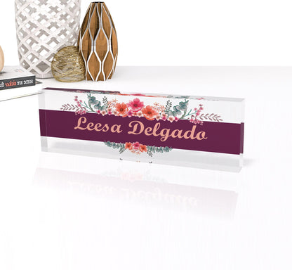 Personalized Acrylic Name Block - Custom Minimal Executive Desk CEO Sign New Job Office Decor Graduate Promotion
