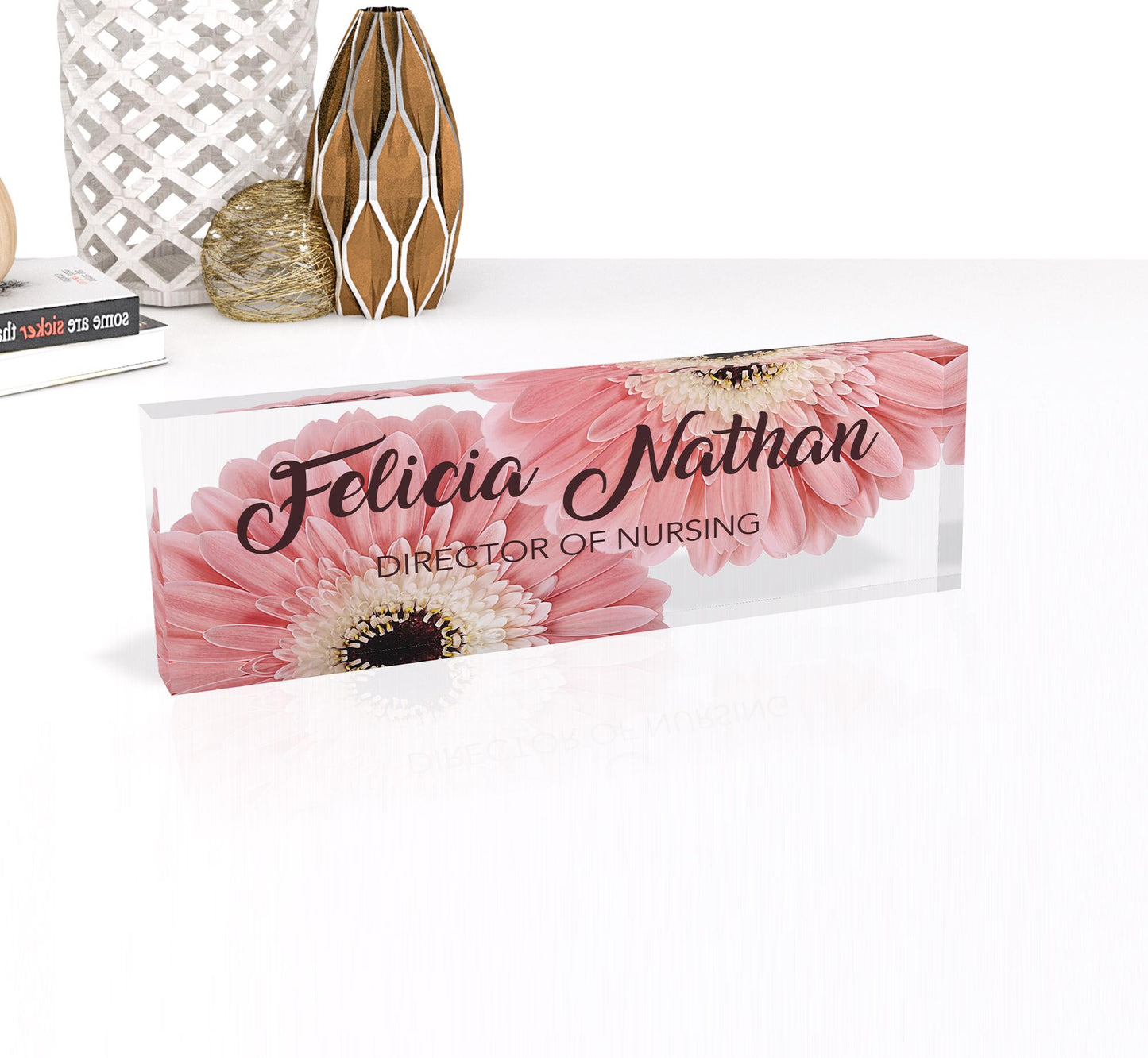 Custom Desk Name Plate, New Job Gift, Personalized Desk Plaque, Office Name Sign, Custom Office Decor,Job Title,Company 0.750" Thick