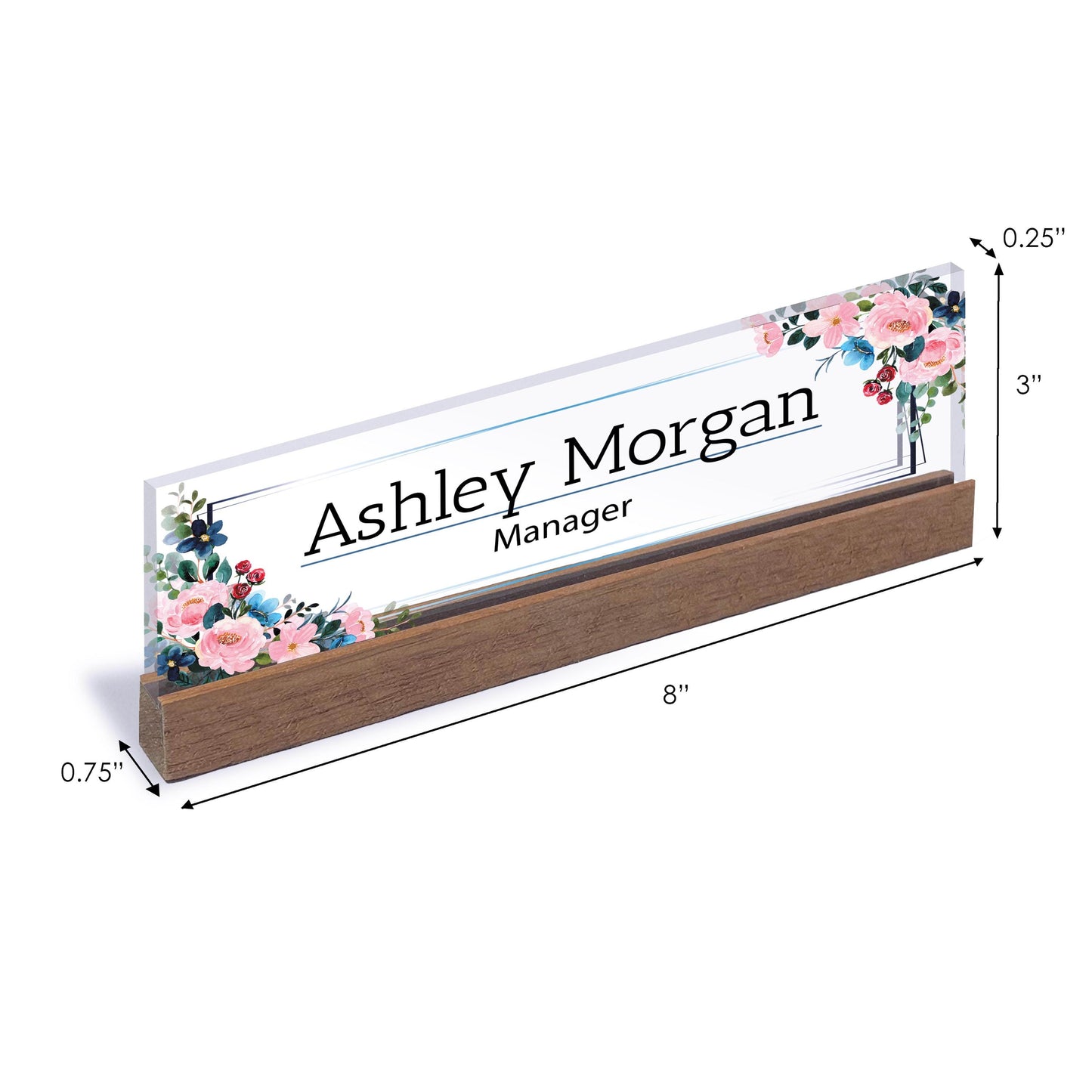 CUSTOM Name Desk Plate, Personalised Name Sign Plaque for Office Decor, Clear Acrylic Block, Coworker Teacher New Job PHD