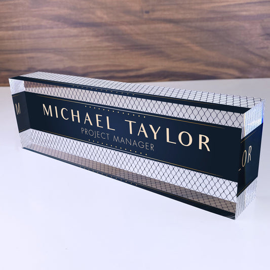 Personalized Desk Name Plate For Office Desk Printed On Acrylic Glass Cute Work Promotion Christmas Customized Gifts Office Decor