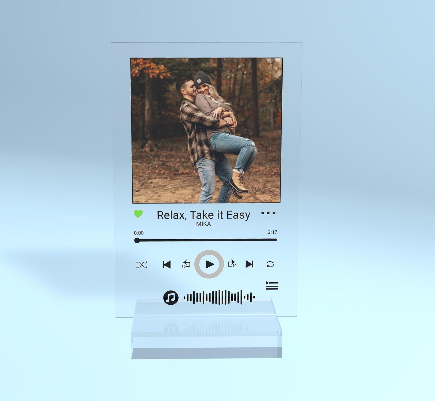 Personalized Acrylic Song Plaque, free Keychain, Music Playlist Plaque Gift, Custom Photo Print Glass, Gifts for him and her, Wedding Couple