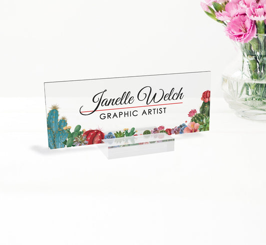 Personalized desk name plate for office desk acrylic glass cute work promotion christmas customized gifts office decor