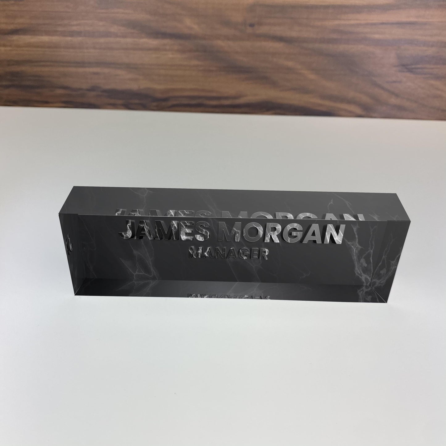Desk Plaque 3D - Personalized Acrylic 3D Name Plate for Custom Name - Professional Gift for Graduation, Promotion, New Job , Black Marble