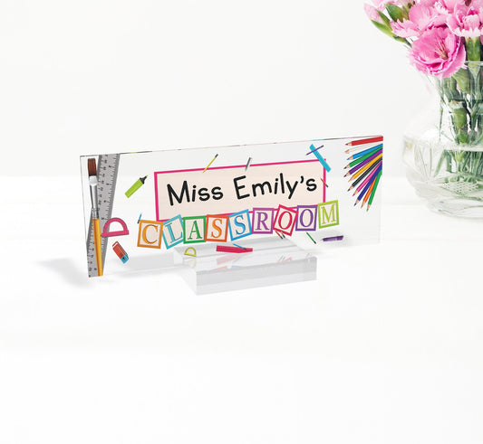 Name sign, unique office decor custom logo, office nameplate, gift for boss, boss lady gift, desk plaque, personalized Teacher gift