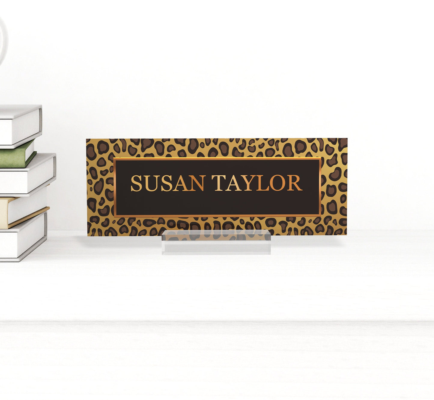 Executive personalised desk name plate, custom engraved desk sign, plaque, office sign
