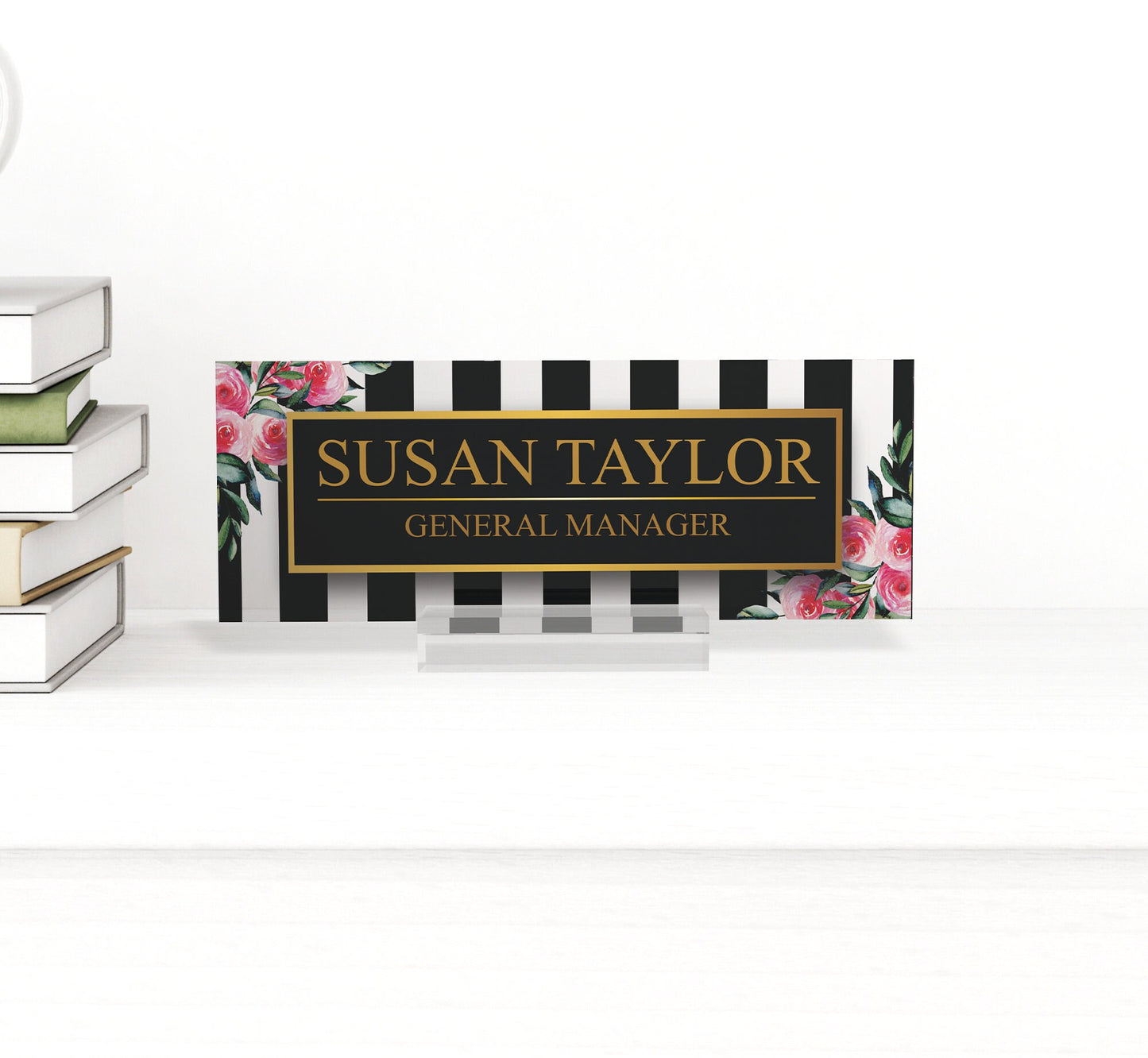 Artblox - Personalized acrylic name plate for desk, custom office name sign, graduation gift, office decor, teacher gift