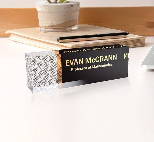 Desk Name Plate for Women, Personalized Desk Name Plate Plaque,  Floral Name Plate for Desk, Clear Acrylic Name Plate