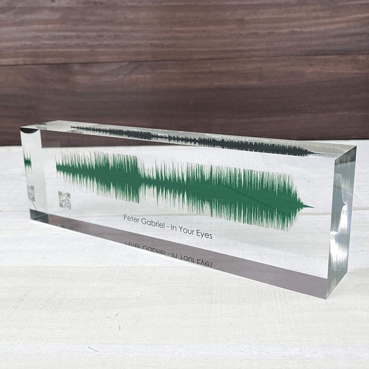 Soundwave Art Green | Unique Personalized Customized Gifts | Any Recording Or Song On Acrylic Block | Romantic Gifts for Her | Wedding Gift