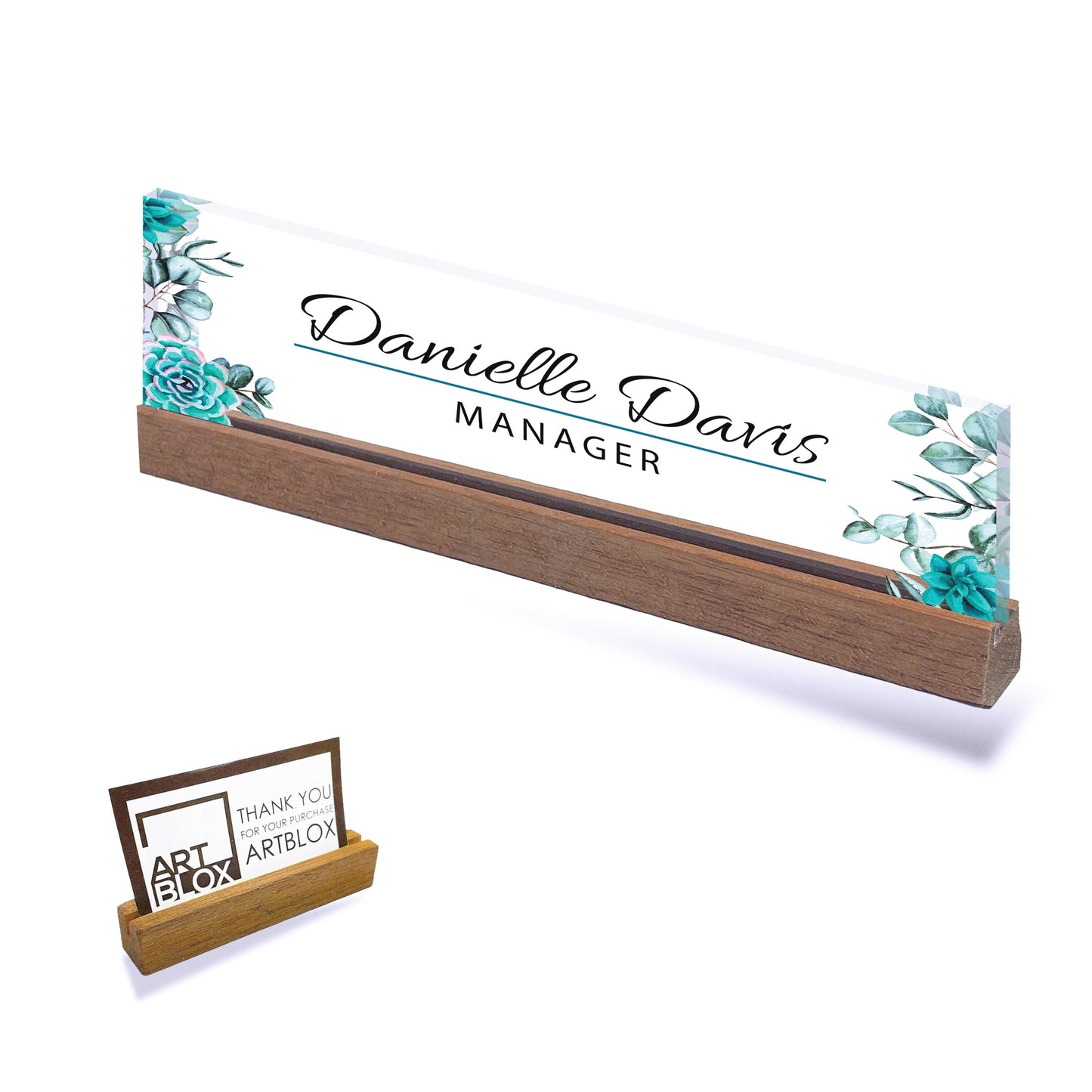 Custom Name Plates for Desk, Ideal Office Decoration for Men and Women, Clear Acrylic Desk Name Plate (8" x 2.5")