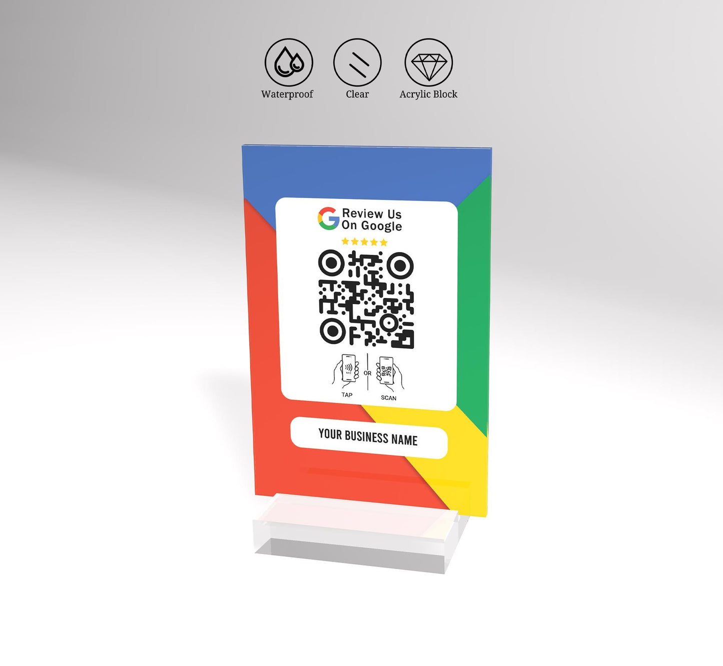 Google Review plaque to Boost Your Online Presence, NFC tap and review plaque, Mini QR Code sign,Leave a Review plaque, Business Review Link