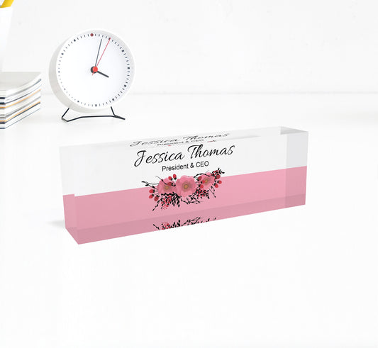 Personalized Desk Plate, Custom Acrylic Name Plaque, Desk Name Plate, Office Gifts Coworkers, New Job Gifts, Promotion Gift | ARTBLOX